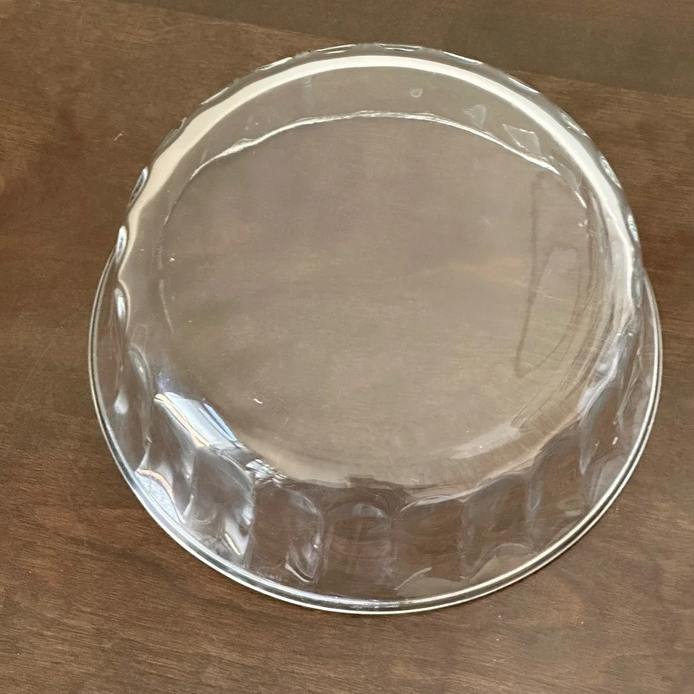 VTG Large Serving Bowl Clear‎ Glass Baking Dish Paneled Sides 7
